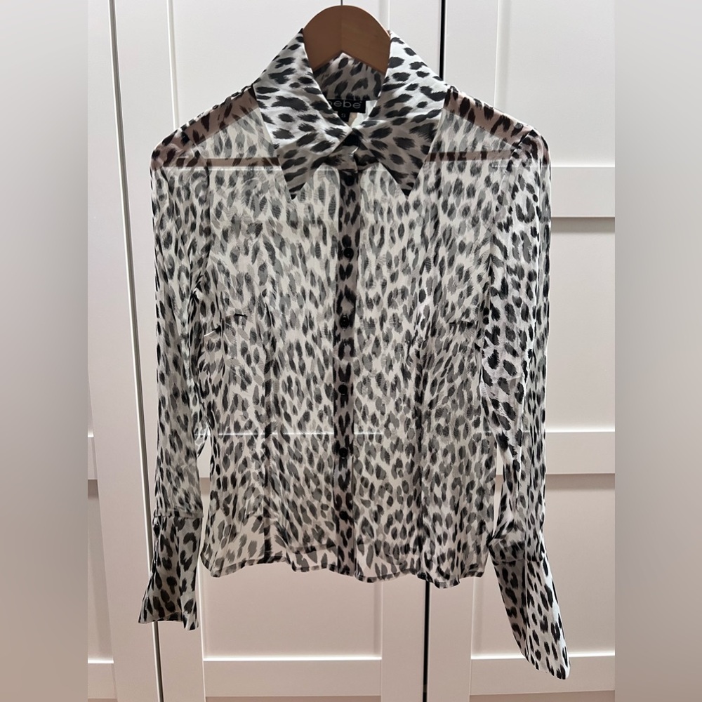Bebe Animal Print Button Down (Womens)